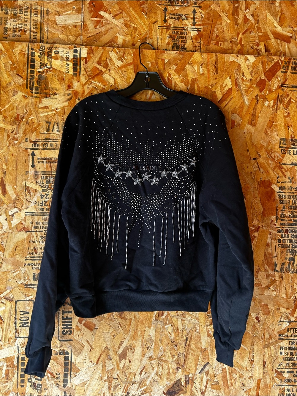 AllSaints Black Ribbed-Neck Sweatshirt
NWOTS